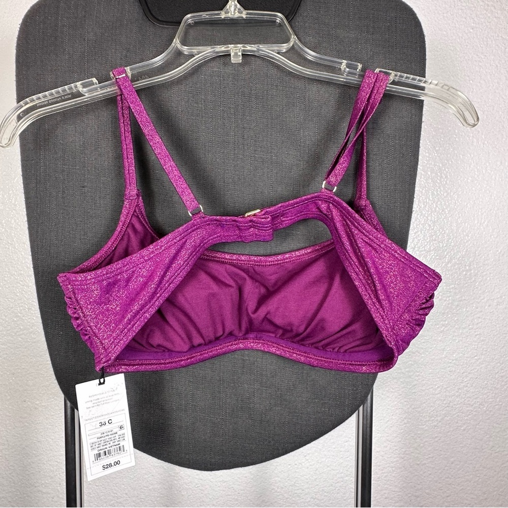 Shade & Shore Women's‎ Sparkling Magenta Bikini top - Picture 2 of 4